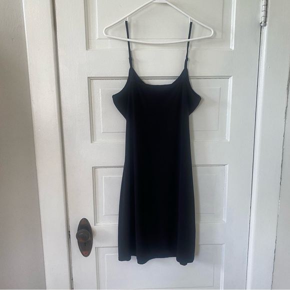 WHITE HOUSE BLACK MARKET Spaghetti Strap Stretchy Black Women's Dress Size 10 - Picture 3 of 5